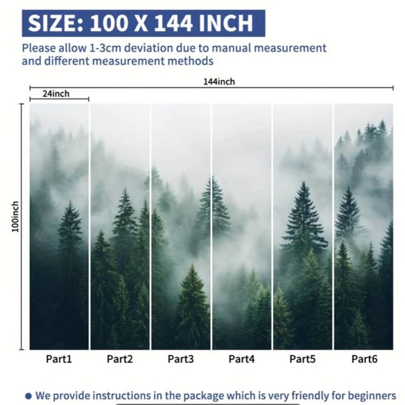 Forest + fog wallpaper peel & stick - Picture 4 of 4